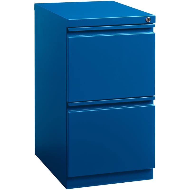 Homesphere Furniture Mobile Pedestal 2-Drawer File/File. Full Width Pull. Blue