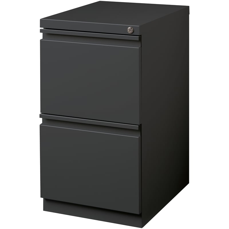 Homesphere Furniture Mobile Pedestal 2-Drawer File - Full Width Pull - Charcoal
