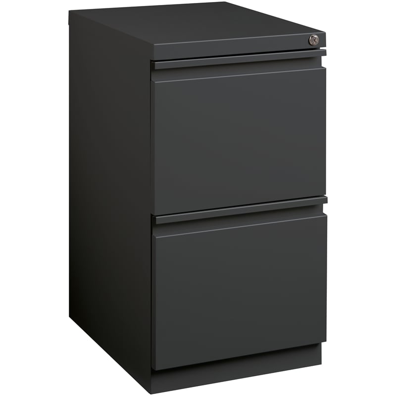 Homesphere Furniture Mobile Pedestal 2-Drawer File - Full Width Pull - Charcoal
