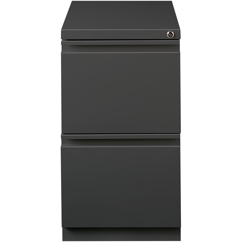 Homesphere Furniture Mobile Pedestal 2-Drawer File - Full Width Pull - Charcoal