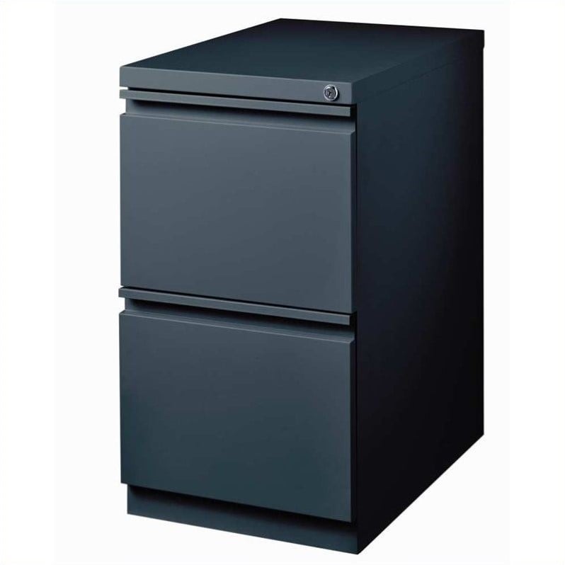 Homesphere Furniture Mobile Pedestal 2-Drawer File - Full Width Pull - Charcoal