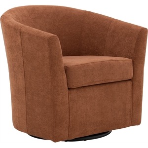 Homesphere Furniture 19&quotH Traditional Fabric Swivel Club Chair in Orange