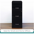 Homesphere Furniture Metal 3 Drawer Vertical File Cabinet with Lock Black