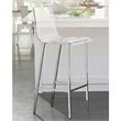 Plata Import Silver Orchid Lind Acrylic Low Back Counter Stool In Chrome