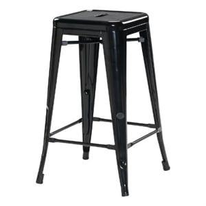 Plata Import Black Industrial Metal 26&quot Bar Stool (Set 4)
