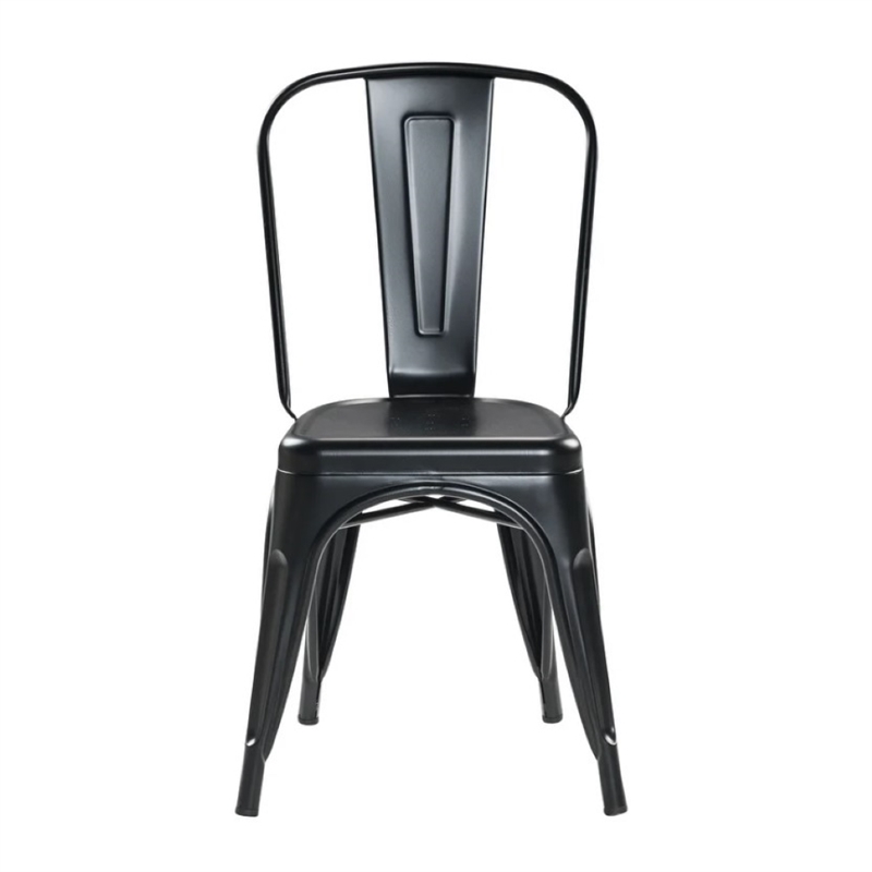 Plate Import Black Metal Industrial Rustic Dining Chairs (Set of 4)