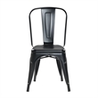 Plate Import Black Metal Industrial Rustic Dining Chairs (Set of 4)