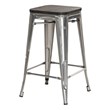 Plata Import Dark Walnut Wooden Top Bar Stools 26in (Set of 4)