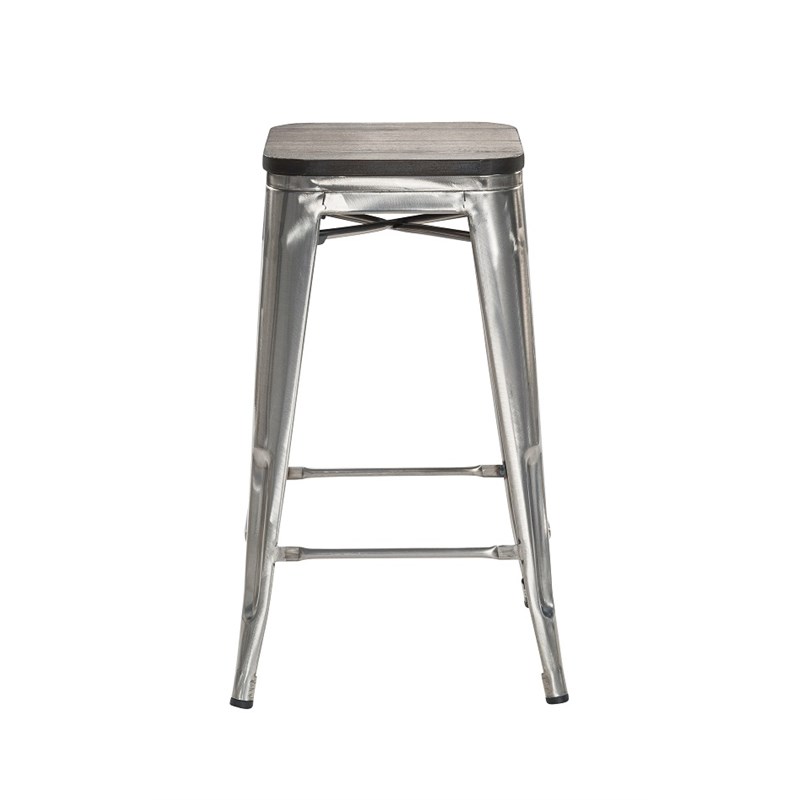 Plata Import Dark Walnut Wooden Top Bar Stools 26in (Set of 4)