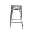 Plata Import Dark Walnut Wooden Top Bar Stools 26in (Set of 4)
