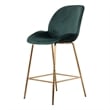 Plata Import Beetle Velvet 26-inch Bar Stool in Green and Grey (Set of 2)