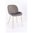 Plata Import Velvet Beetle Side Dining Chair in Gray and Gold (Set of 2)