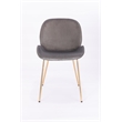 Plata Import Velvet Beetle Side Dining Chair in Gray and Gold (Set of 2)