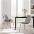 Plata Import Velvet Beetle Side Dining Chair in Gray and Gold (Set of 2)