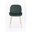 Plata Import Velvet Beetle Side Dining Chair in Green and Gold (Set of 2)