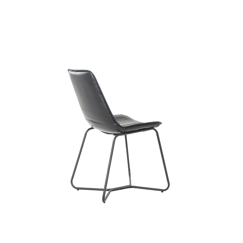 Plata Import Carbon Loft Patsy Dining Chair in Black Faux Leather (Set of 2)