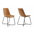 Plata Import Carbon Loft Patsy Dining Chair in Tan Faux Leather (Set of 2)