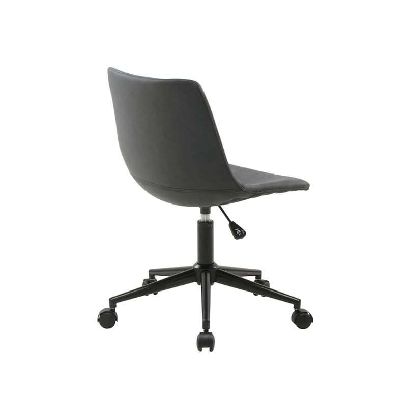 Plata Import Leary Task Chair in Gray Faux Leather
