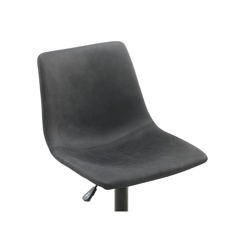 Plata Import Leary Task Chair in Gray Faux Leather