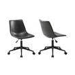 Plata Import Leary Task Chair in Black Faux Leather