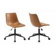 Plata Import Leary Task Chair in Tan Faux Leather