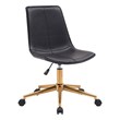 Plata Import Black Faux Leather Slope Swivel Office Chair