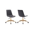 Plata Import Black Faux Leather Slope Swivel Office Chair