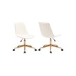 Plata Import White Faux Leather Slope Swivel Office Chair