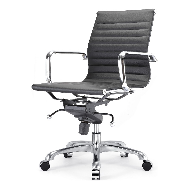 Plata Import Black Faux Leather Executive Full Back Office Chair