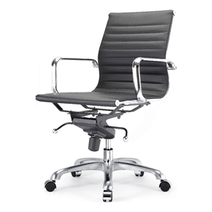 Plata Import Black Faux Leather Executive Full Back Office Chair