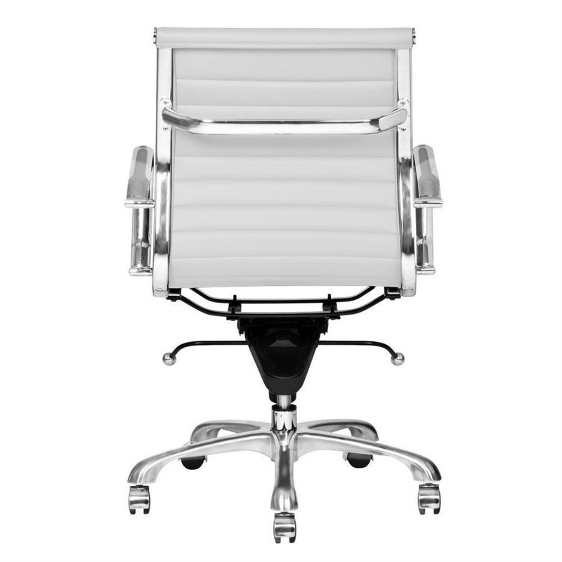 Plata Import White Faux Leather Executive Full Back Office Chair