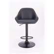 Plata Import Bodeaux Swivel Adjustable Height Bar Stool in Navy (Set of 2)