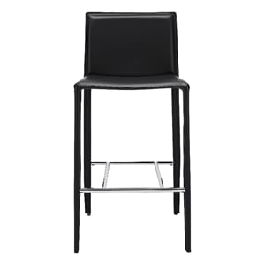 Plata Import Elizabeth Euro Style Black Faux Leather 26&quot Counter Stool