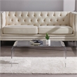 Modern & Minimalist Clear Acrylic Waterfall Coffee Table - 39 in Wide