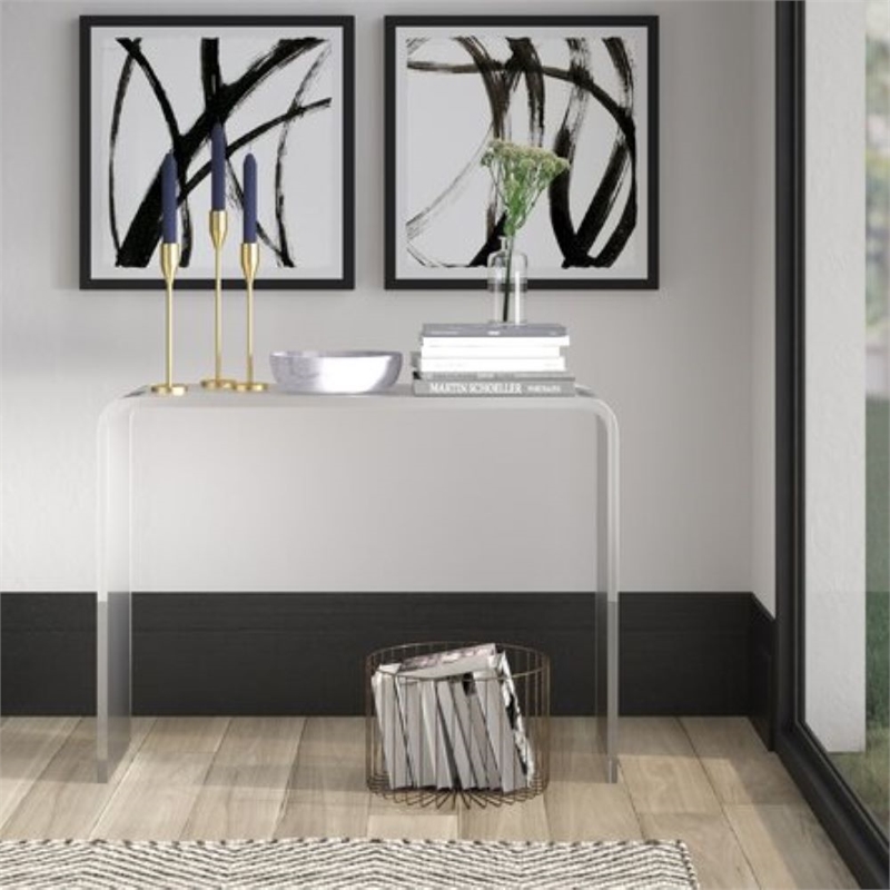 Lucite Clear Acrylic Morrigan  Console Table