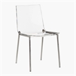 Clear Acrylic Chiaro Dining Chair with Silver Legs (Set of 2)