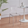 Clear Acrylic Chiaro Dining Chair with Silver Legs (Set of 2)