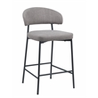 Bernin Fabric Counter Stool with Metal Frame (Set of 2) In Gray