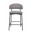 Bernin Fabric Counter Stool with Metal Frame (Set of 2) In Gray