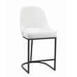 Mahtal Boucle Fabric Counter Stool With Metal Legs (Set of 2) Beige