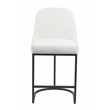 Mahtal Boucle Fabric Counter Stool With Metal Legs (Set of 2) Beige