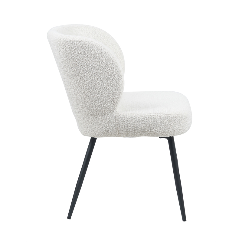 Eleonora Modern Fabric Boucle Dining Chair (Set of 2) In White