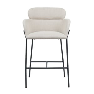 Asotin Fabric Upholstered Counter Stools with Footrest In Beige