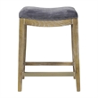 Aliette Comfortable Velvet 26'' Counter Stool With Foot rest In Gray