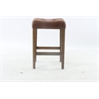 Mahtab 26'' Tufted Nail head  Faux Leather Counter Stool In Brown