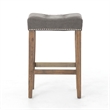 Stacee Modern Fabric Side With Tufted Wooden Frame 26'' Counter Stool In Gray