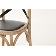 Scher Cross back and Faux leather Seat Side Dining Chair (Set of 2) In Brown