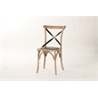 Scher Cross back and Faux leather Seat Side Dining Chair (Set of 2) In Brown