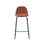 Alaska Faux Leather Upholstered Bar Stool with Metal Base In Tan( Set of 2)