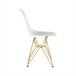 Luisa Plastic Dining Chair With Gold Eiffel Wire Legs In White ( Set of 4)